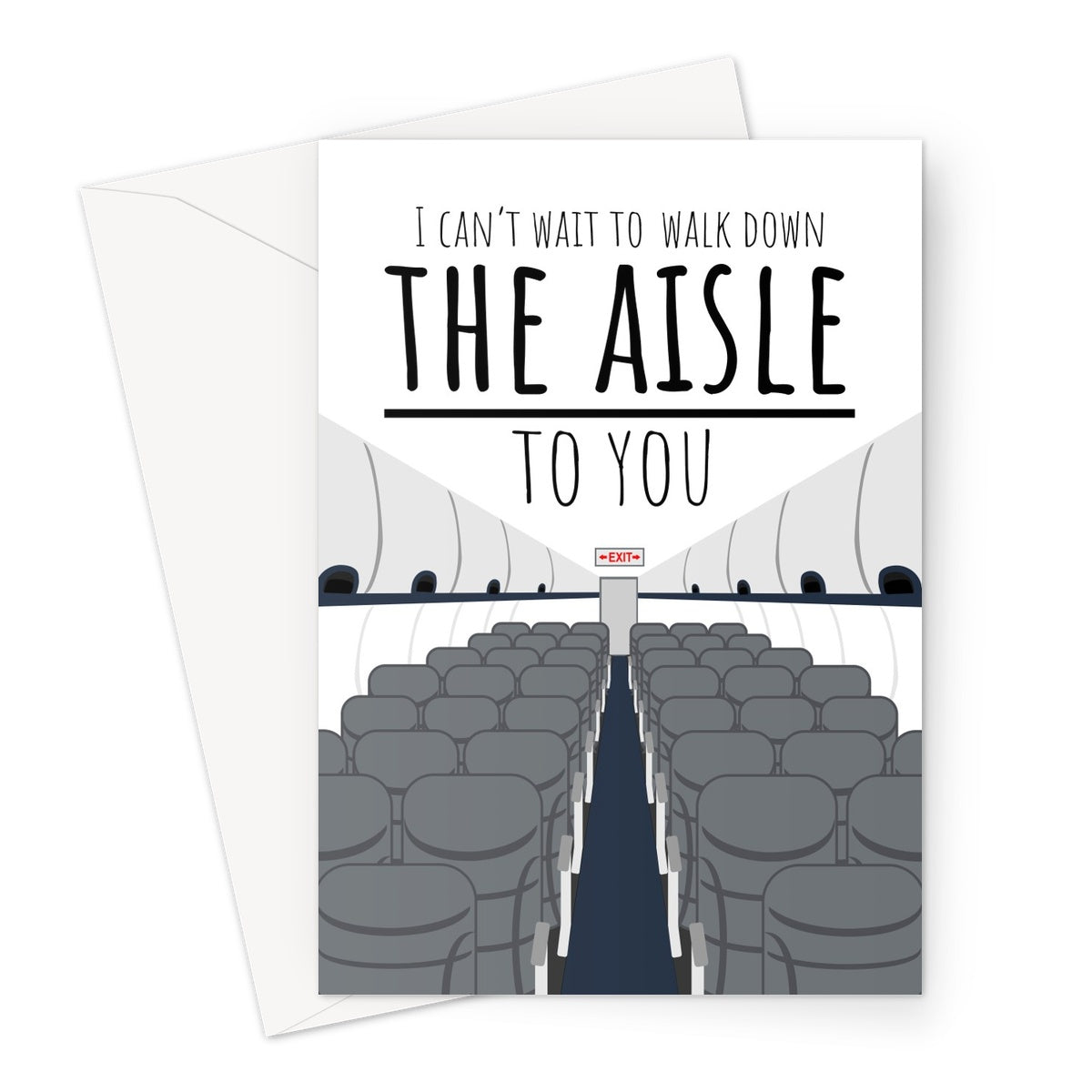 I Can't Wait to Walk Down the Aisle TO You CUSTOM Wedding Anniversary Funny Couples Love Partner Lockdown Travel Distance Plane Airplane Pandemic Greeting Card