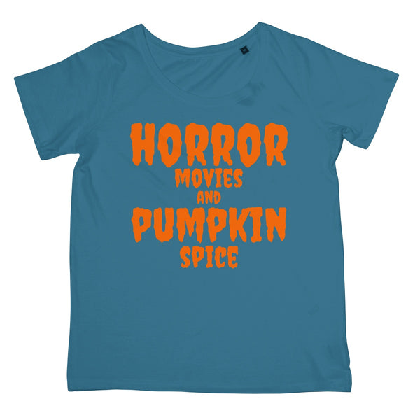 Halloween Apparel - Horror Movies and Pumpkin Spice  Women's Retail T-Shirt