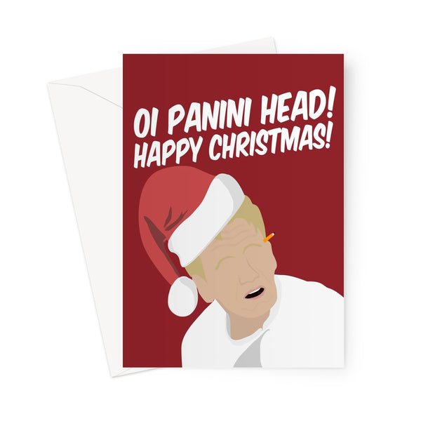 Oi Panini Head Happy Christmas Gordon Ramsay Chef TV Hells Funny Xmas Fan Love Greeting Card