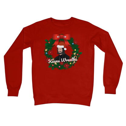 Keanu Wreaths Reeves Pun Funny Fan Christmas Jumper Cyberpunk Wick Gift  Crew Neck Sweatshirt