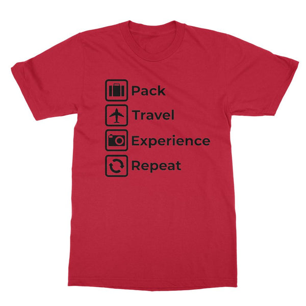 Pack, Travel, Experience, Repeat T-Shirt (Travel Collection)