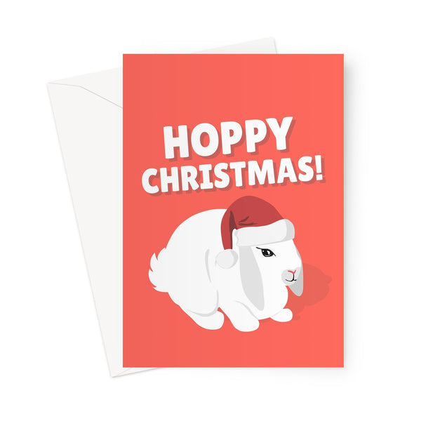 Hoppy Christmas Bunny Rabbit Cute Pet Owner From The Pun Happy Xmas Greeting Card