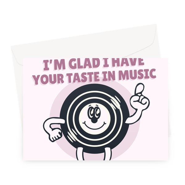 Mum, I'm Glad I Have Your Taste In Music (Dad's Is Rubbish) Funny Classic Vinyl Vintage Cartoon  Greeting Card