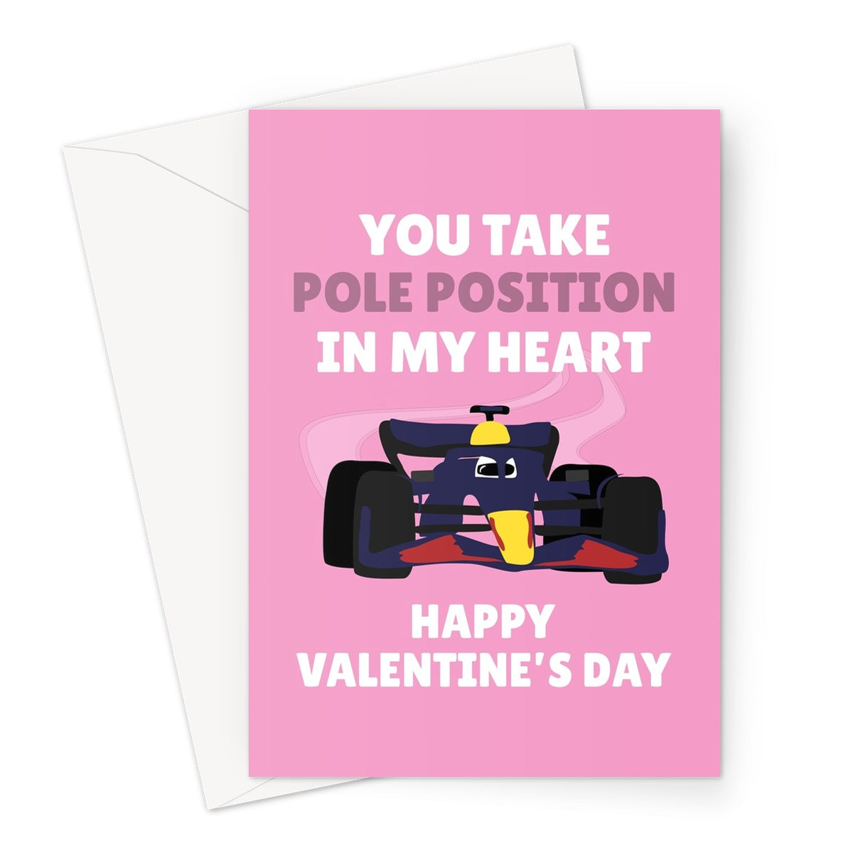 You Take Pole Position In My Heart Valentine's Day Cute Sport Racing Car Max Verstappen Greeting Card