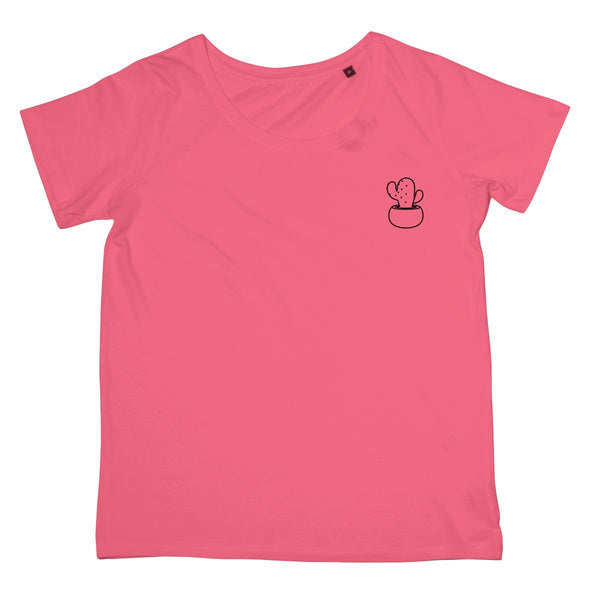 Nature Collection Apparel - Cut Cactus Print T-shirt (Left-Breast Print) Women's Retail T-Shirt