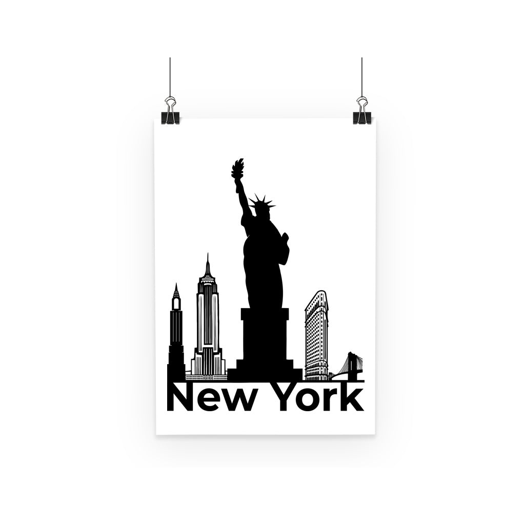 Travel Collection Homeware - New York City Minimal Poster (Black & White)