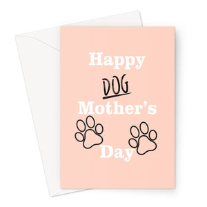 Happy Dog Mothers Day Minimalist  Love Funny Fan Gift Dog Mom Mum Owner Puppy Spaniel Pug Sausage Bull Golden Retriever  Greeting Card