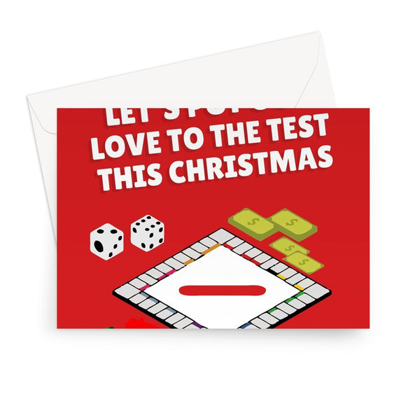 Let's Put Our Love To The Test This Christmas Funny Board Games Xmas Play Arguments Competitive  Greeting Card