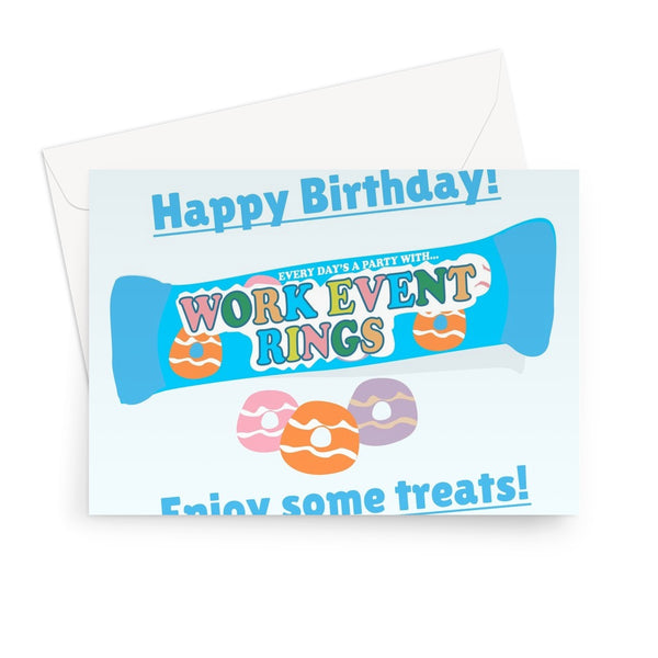 Happy Birthday Enjoy Some Treats Work Event Rings Funny Boris Politics Tory Party Scandal Greeting Card