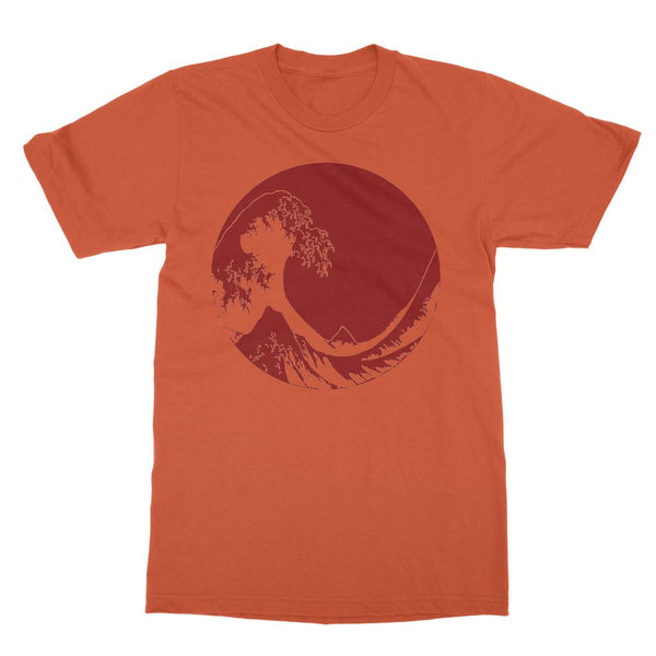 Red Hokusai Great Wave T-Shirt (Travel Collection, Big Print)