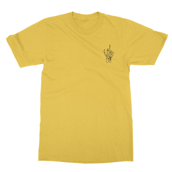 Halloween Apparel - Skeleton Swearing Hand (Left Breast) Softstyle T-Shirt