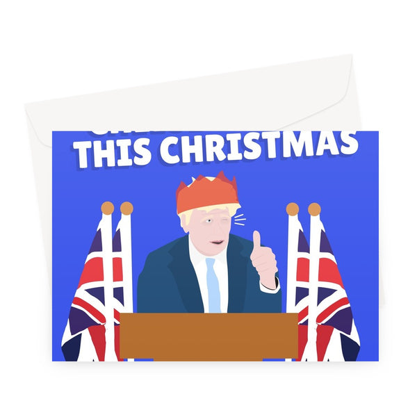 Enjoy Your Cheese and Wine This Christmas Boris Party Allegra Number 10 Scandal Politics Greeting Card