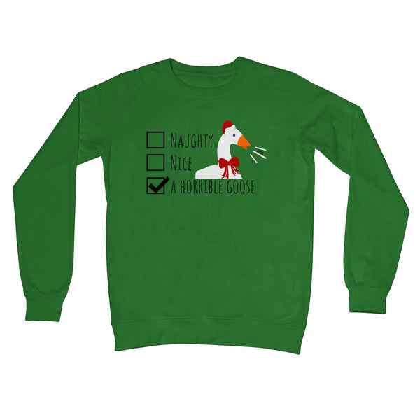 Naughty Nice A Horrible Goose NEW Funny Christmas Jumper Festive Xmas Gamer Cute Crew Neck Sweatshirt
