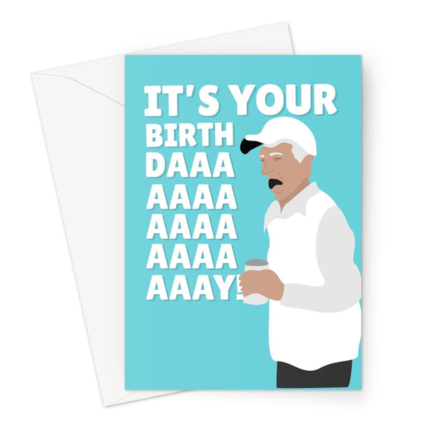 Old Screaming Singing Man Meme Video It's Your Birthday Funny Yelling  Greeting Card