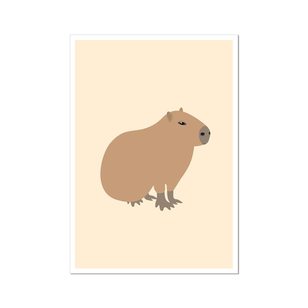 Capybara Minimalist Graphic Art Print Kids Cute Animals Nature Wall Art Poster