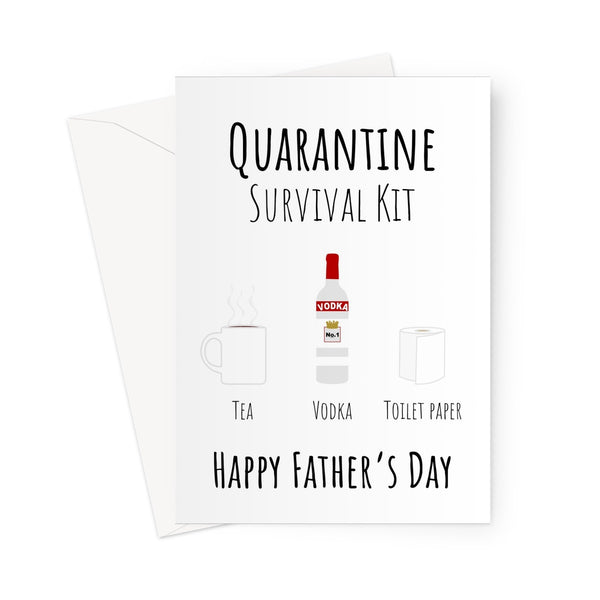 Quarantine Sruvival Kit Tea Father's Day Custom Greeting Card