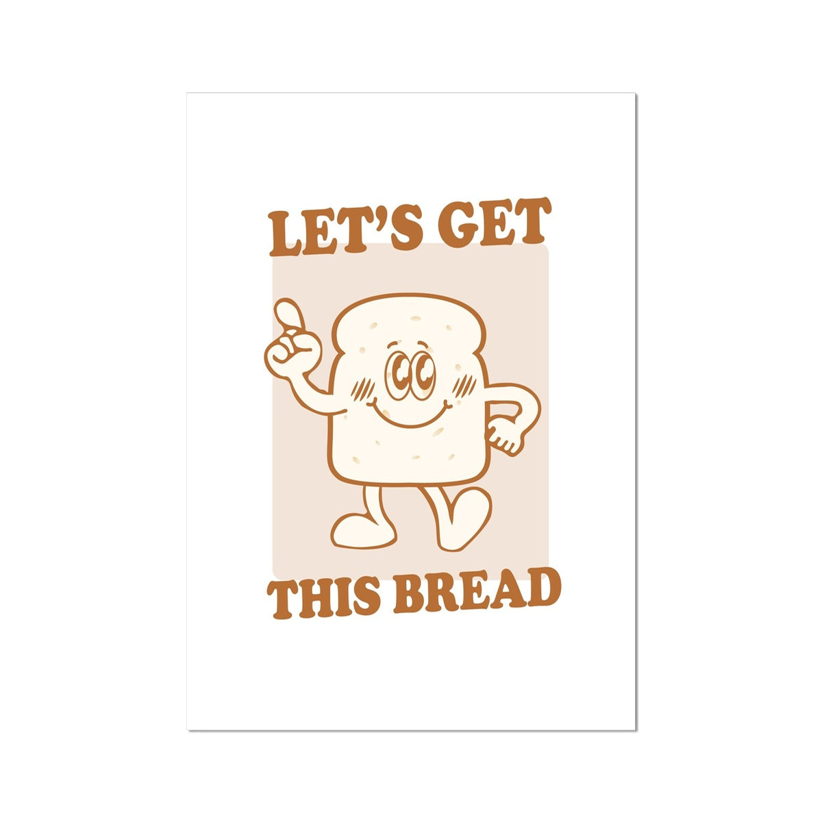 Let's Get This Bread Wall Art Cartoon Print Retro Vintage Money Small Business Wall Art Poster