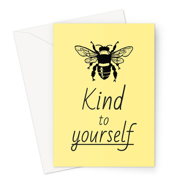 Bee Kind To Yourself Funny Cute Love Birthday Anniversary Pandemic Social Distance Isolation Miss You Be Kind Nature Fan Greeting Card
