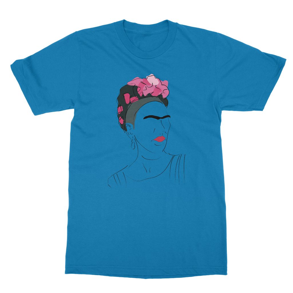 Frida Kahlo Hand Drawn T-Shirt (Cultural Icon Collection, Big Print)