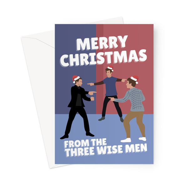 Merry Christmas From The Three Wise Men Tom Holland Tobey Maguire Andrew Garfield Spider Pointing Meme Love Fan Film Xmas Super  Greeting Card