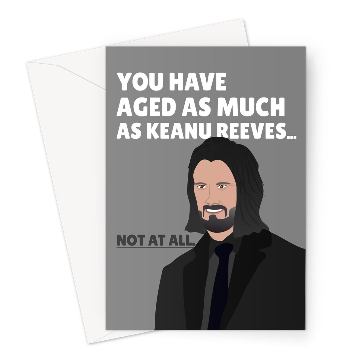 You Have Aged As Much As Keanu Reeves... Not At All. Funny Birthday Film Movie Celebrity Fan Greeting Card