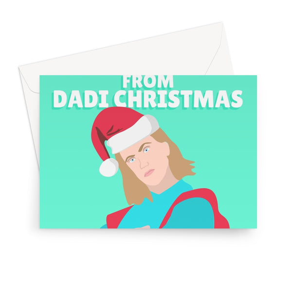 Happy Holidays From Dadi Christmas Father Xmas Funny Freya Eurovision Music Fan Greeting Card