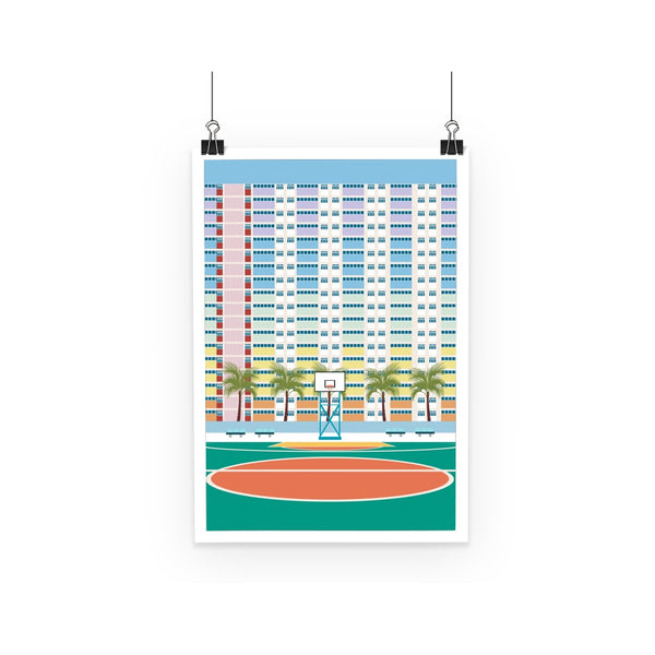 Travel Collection Homeware - Hong Kong Basketball Court Poster (Choi Hung Estate)