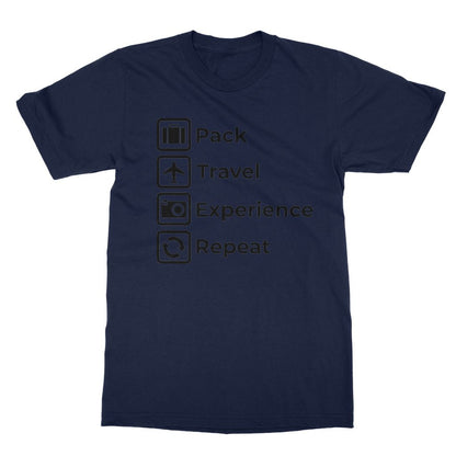 Pack, Travel, Experience, Repeat T-Shirt (Travel Collection)