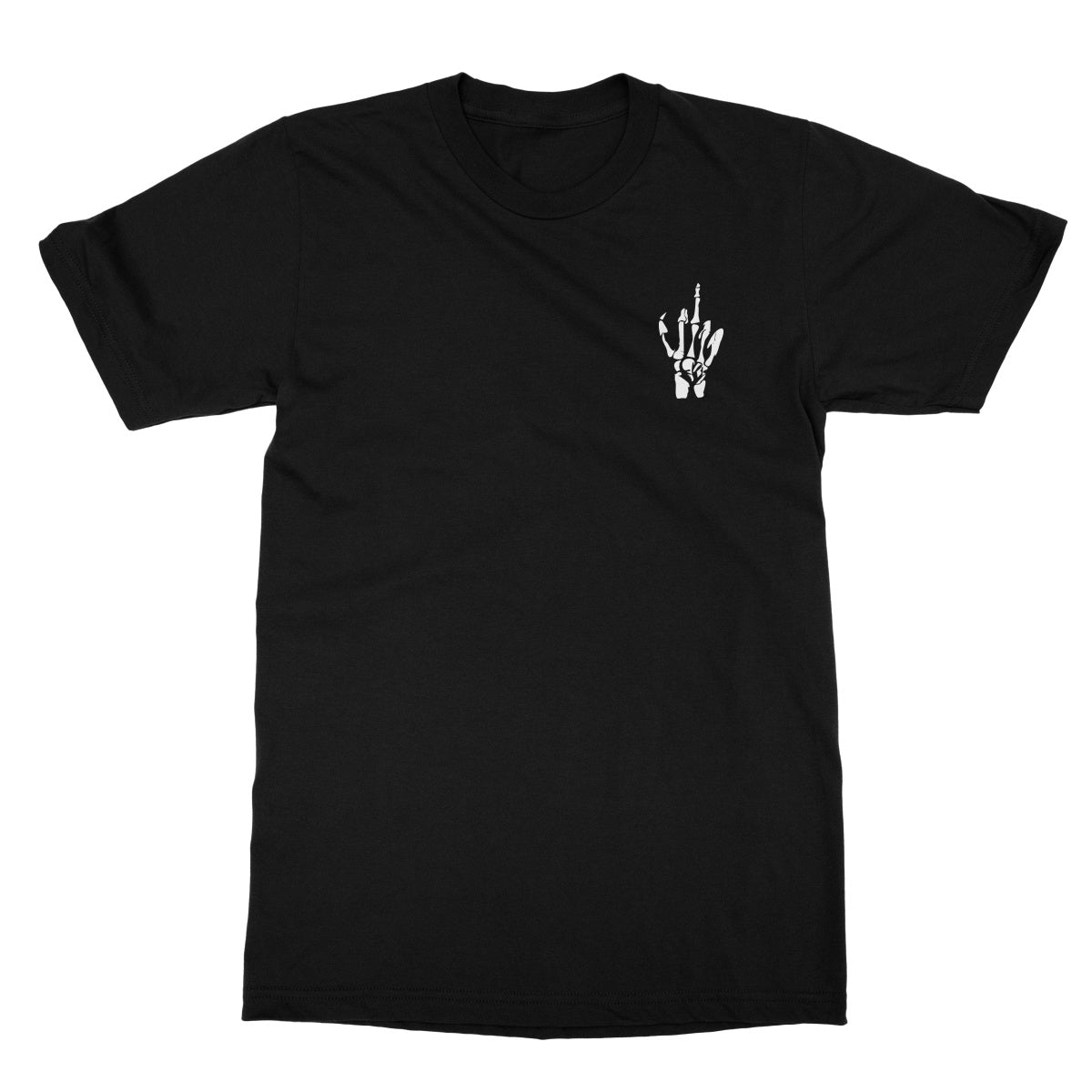 Halloween Apparel - Skeleton Swearing Hand (Left Breast) Softstyle T-Shirt