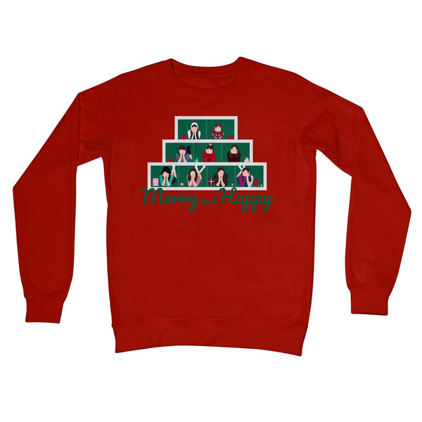 Merry and Happy Twice Fan Funny Christmas Jumper Kpop Music Gift Crew Neck Sweatshirt