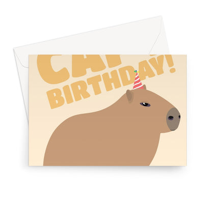 Capy Birthday Cute Capybara Animal Kawaii  Nature Fan Love Chonky Fat Round Happy Birthday Greeting Card