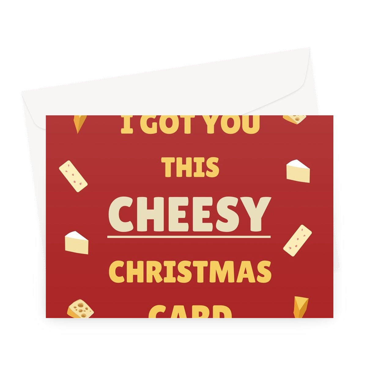 I got you this cheesy Christmas card brie cranberry food fan love cheese Greeting Card