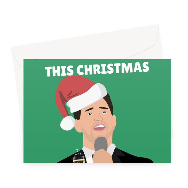 Enjoy Some Bubbly This Christmas Michael Buble Pun Funny Song Drink Music Greeting Card