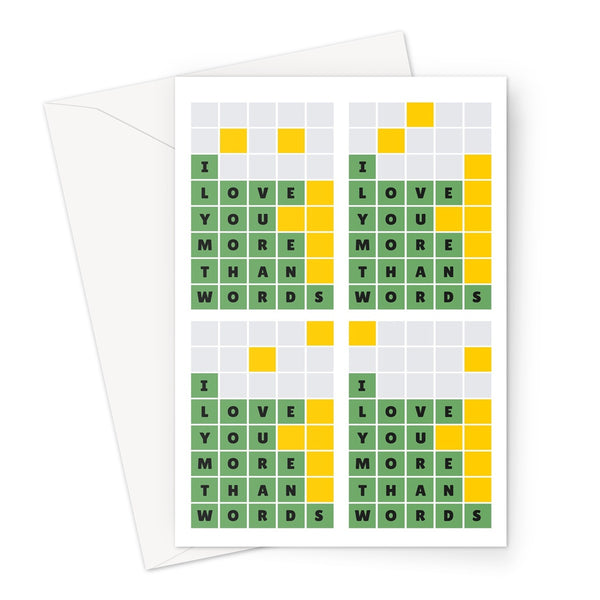 Quordle I Love Your More Than Words Birthday Anniversary Birthday Puzzle Greeting Card