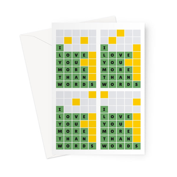 Quordle I Love Your More Than Words Birthday Anniversary Birthday Puzzle Greeting Card