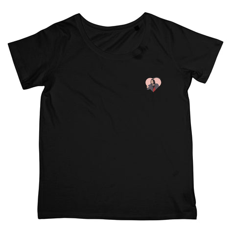 Cultural Icon Apparel - 'Breathtaking' Keanu Reeves T-Shirt in Women's Fit (Left-Breast Heart Print)