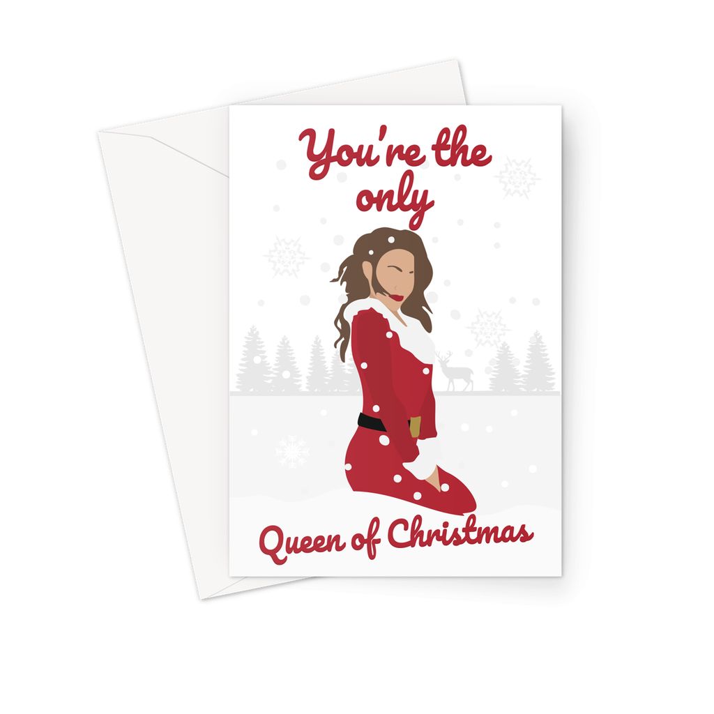 You're the only Queen of Christmas Mariah Carey All I want Fan Art Xmas Gift Greeting Card