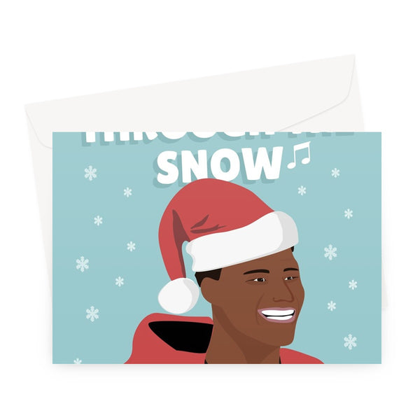 Rashford Through The Snow Song Christmas Funny Pun Music Football England Player Marcus Fan Greeting Card