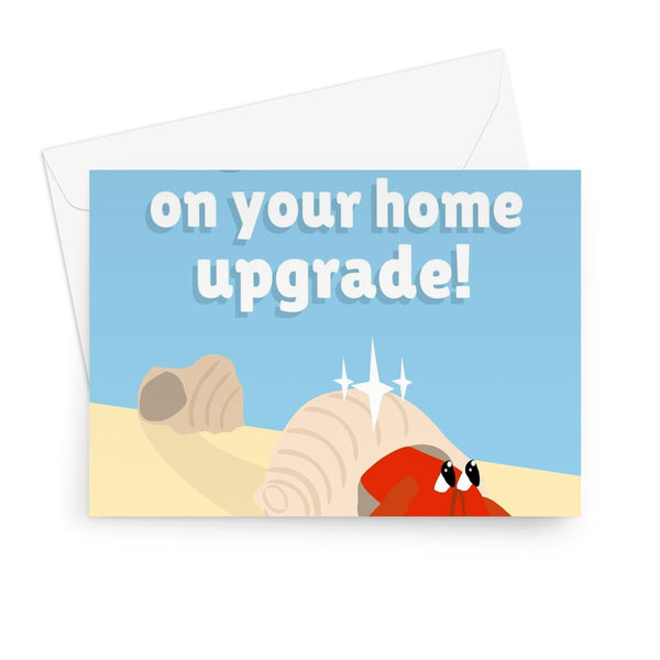 Congratulations On Your Home Upgrade! Hermit Crab Sea Beach Cute Animal Nature Shell Moving  Greeting Card