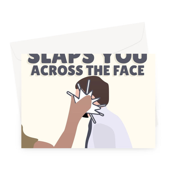 When Old Age Creeps Up and Slaps You Across The Face Funny Emmanuel Macron Politics Fan Birthday Greeting Card