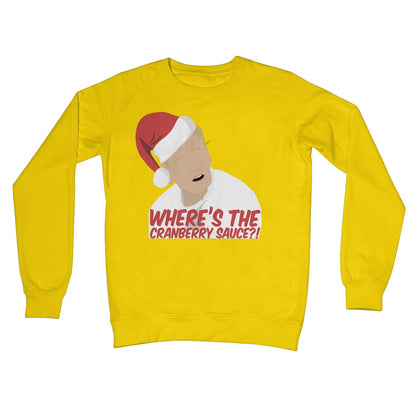 Where's the Cranberry Sauce Gordon Ramsay Funny Meme Idiot Sandwich Christmas Jumper Crew Neck Sweatshirt