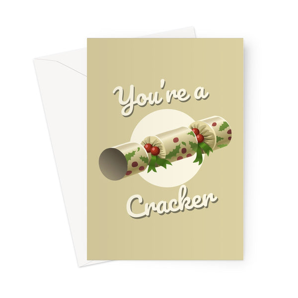 You're a Cracker - Christmas Festive Xmas Funny Compliment Love Couples Cracking UK British Slang Irish Gold  Greeting Card