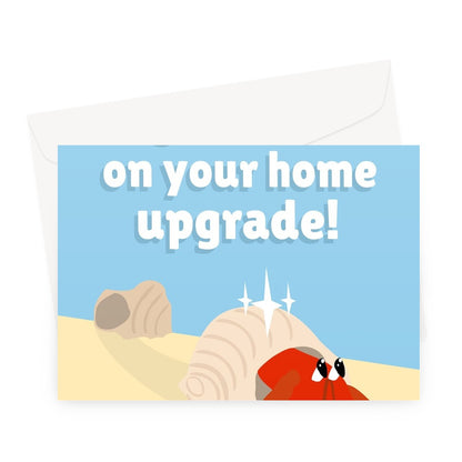 Congratulations On Your Home Upgrade! Hermit Crab Sea Beach Cute Animal Nature Shell Moving  Greeting Card