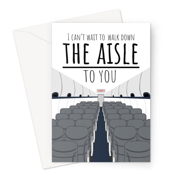 I Can't Wait to Walk Down the Aisle TO You CUSTOM Wedding Anniversary Funny Couples Love Partner Lockdown Travel Distance Plane Airplane Pandemic Greeting Card