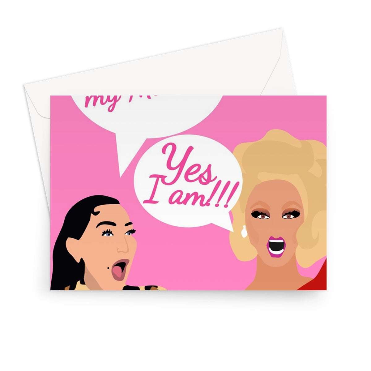 You're Not My Mother / Yes I Am Rupaul Michelle Visage Drag Gay LGBTQ+ Funny Soaps East end Greeting Card