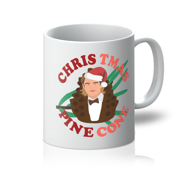 Chris Pine Christmas Pinecone Pun Funny Xmas Gift Film Celebrity Fan Silly Mug
