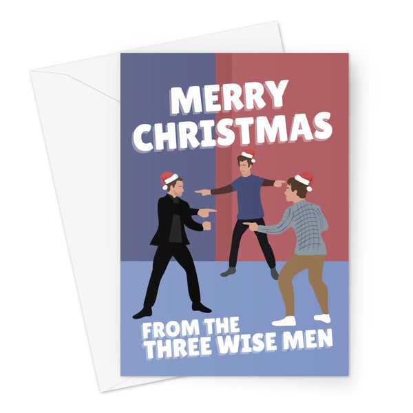Merry Christmas From The Three Wise Men Tom Holland Tobey Maguire Andrew Garfield Spider Pointing Meme Love Fan Film Xmas Super  Greeting Card