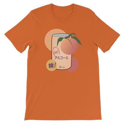 Foodie Collection - Japanese Peach Alcohol Drink (Big Print) Unisex Short Sleeve T-shirt