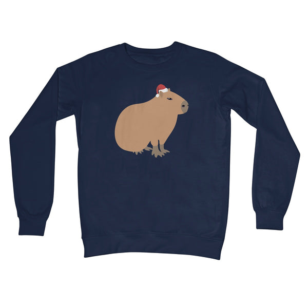 Capybara Christmas Jumper Sweater Cute Kawaii Nature Animals Capy Social Media Xmas Trend Gerbil Rodent Hamster  Crew Neck Sweatshirt