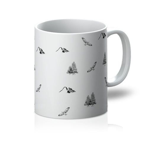 Travel Collection Homeware - Outdoor Adventure Mug (Mountains, Birds, Trees)